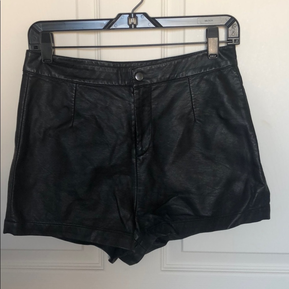 Faux leather shorts